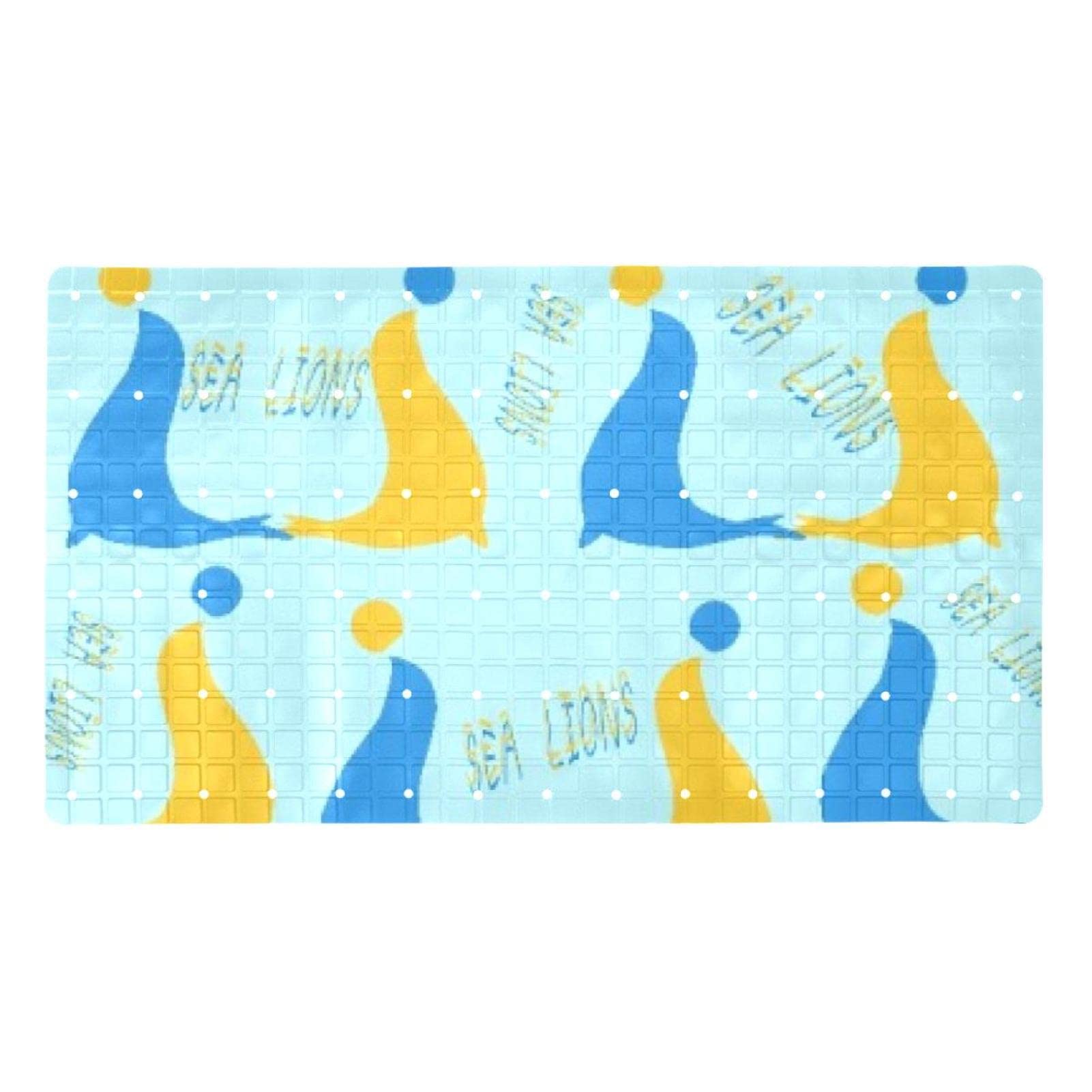 Tapis de douche antidérapant baignoire ventouses lavable tapis de bain lion de mer