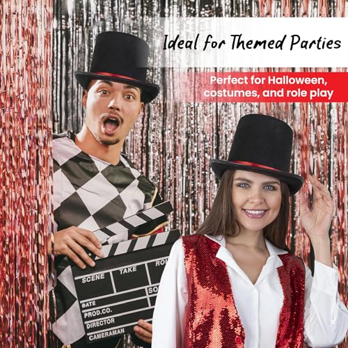 Dress Up America Top Hats for Kids and Adults - Black Magician Party Hat - Formal Tuxedo Hat - Unisex - Thumbnail 5