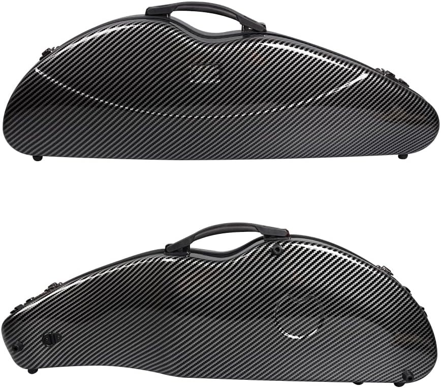 Vetimobato Carbon Fiber Violin Case 4/4 Full Size, Lightweight Hard Shell with Backpack Straps, 2 Bow Holders, Hygrometer & Spacious Accessory Compartment for Ultimate Protection (Black Big Pattern)