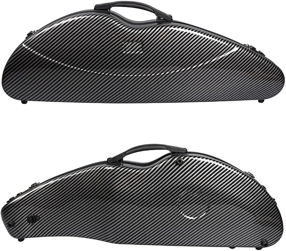 Vetimobato Carbon Fiber Violin Case 4/4 Full Size, Lightweight Hard Shell with Backpack Straps, 2 Bow Holders, Hygrometer & Spacious Accessory Compartment for Ultimate Protection (Black Big Pattern)