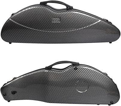 Vetimobato Carbon Fiber Violin Case 4/4 Full Size, Lightweight Hard Shell with Backpack Straps, 2 Bow Holders, Hygrometer & Spacious Accessory Compartment for Ultimate Protection (Black Big Pattern)