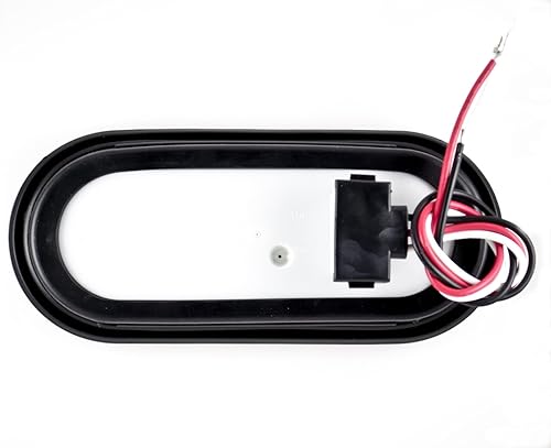 Miniatura 5 de Luz de remolque de respaldo inversa ovalada blanca de 6 pulgadas con 56 LED Ojal de goma y enchufe de remolque de 3 cables - Cantidad 2. DOTSAE