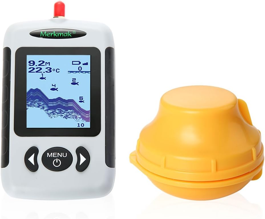 Uverbon Wireless Portable Fish Finder 40M/120ft Sonar Depth Sounder Alarm Ocean River Lake