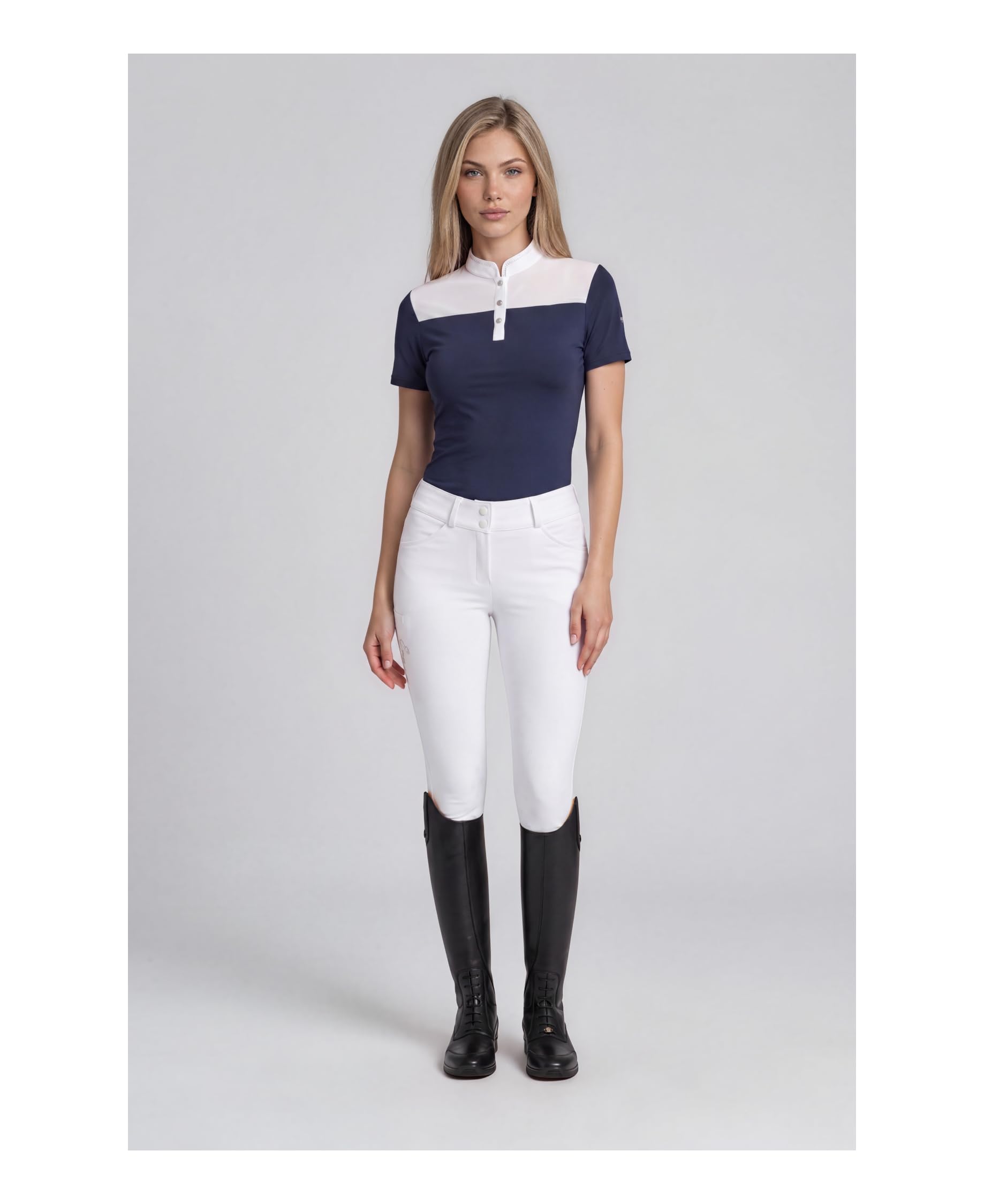 Equiva Damen Turniershirt Vienna, leichtes und atmungsaktives Reitshirt mit sportlicher Passform, ideal für Turnier und Sommertraining