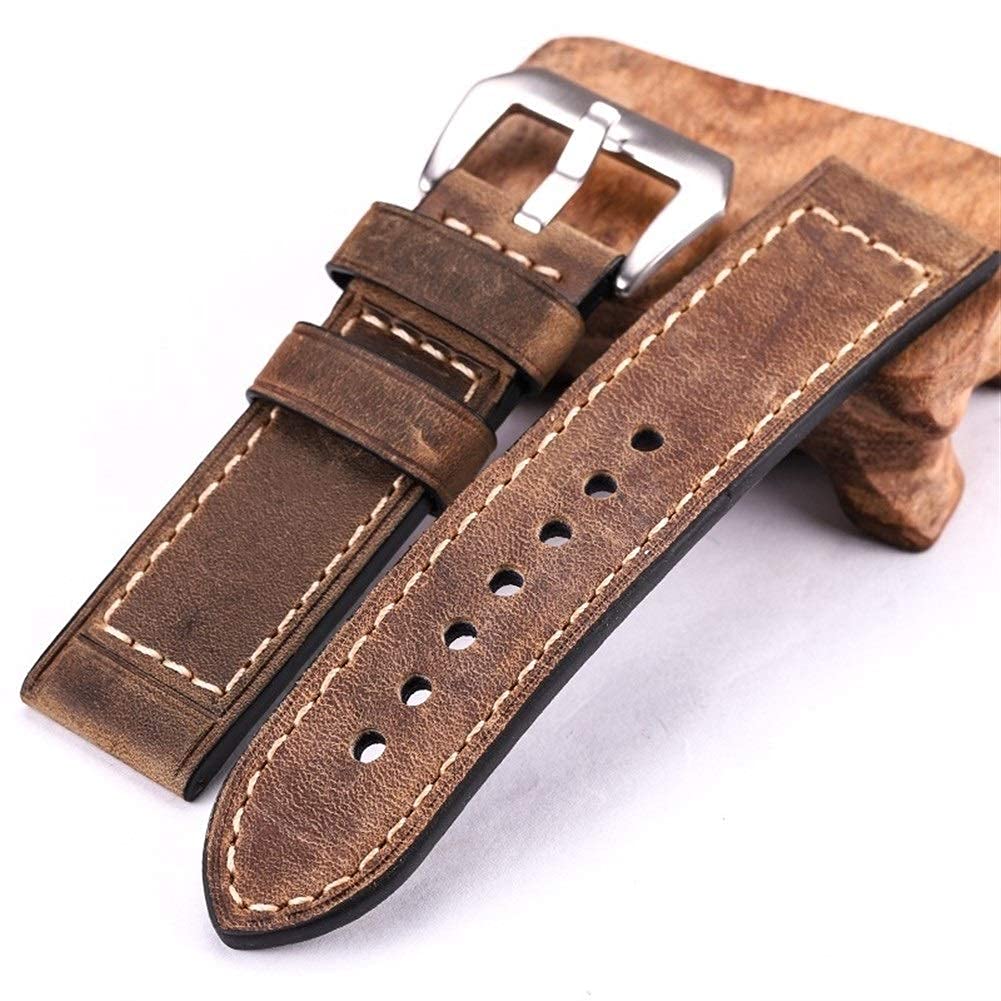 Lederarmband handgefertigte Uhrenarmbänder 22mm 24mm Männer Frauen braun schwarz rot Uhrenarmband Gürtel Edelstahl Schnalle