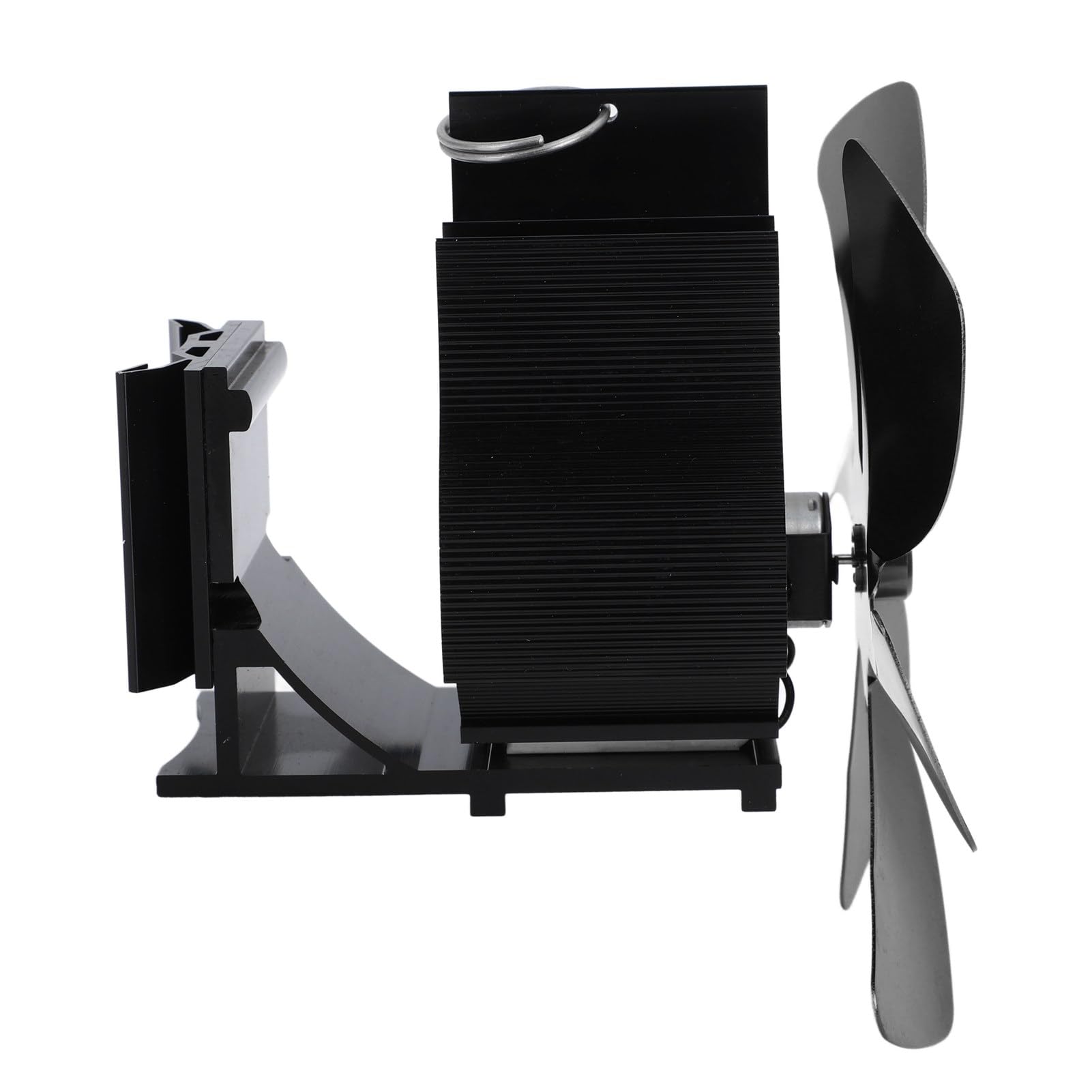 Yosoo Health Gear Ventilatore per Stufa a Legna, Ventilatore per Camino con Tubi in Lega di Alluminio con 6 Pale, Design Sospeso Alimentato a Calore, Circolazione dell'Aria a Basso Rumore per (BLACK)