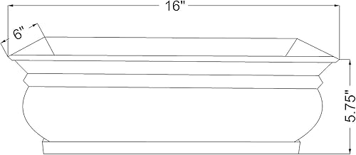 Miniatura 6 de H Potter maceta rectangular con forma de caja para interiores y exteriores, para suculentas
