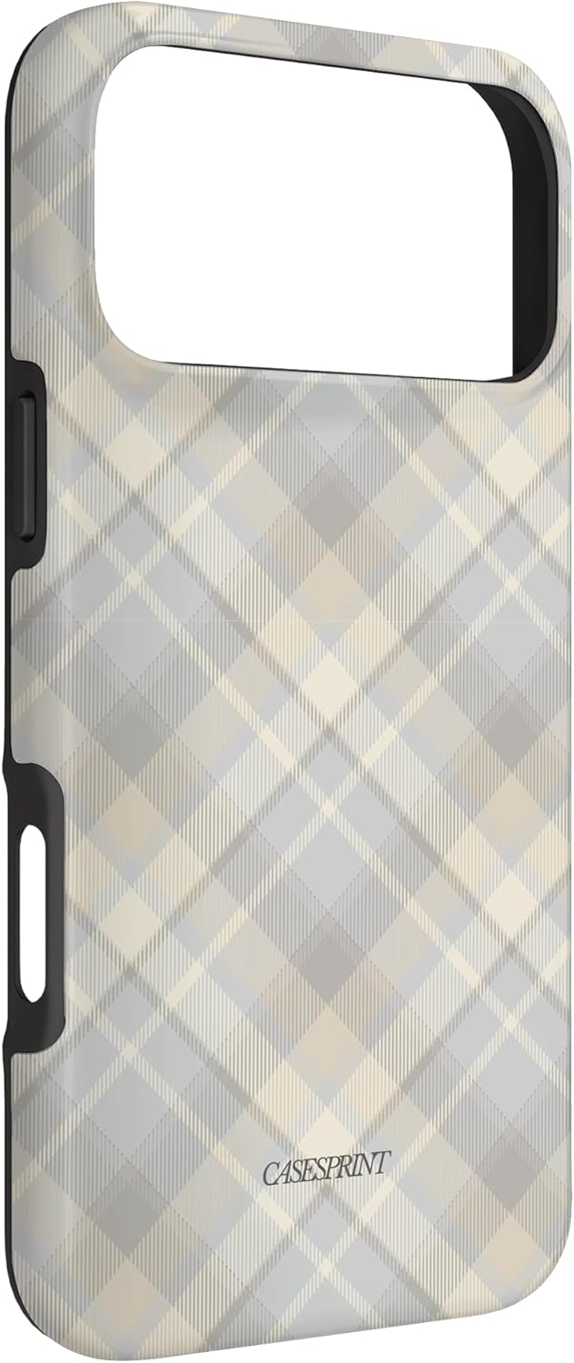 Beige Classic Plaid Case for iPhone 17 Pro Max