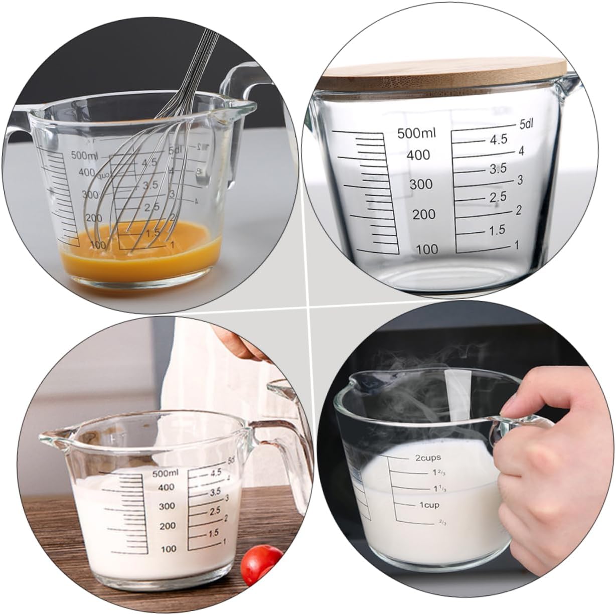 Practical Measuring Cup Handle High Temperature Resistant Egg Cup Kitchen Baking Tool Scale