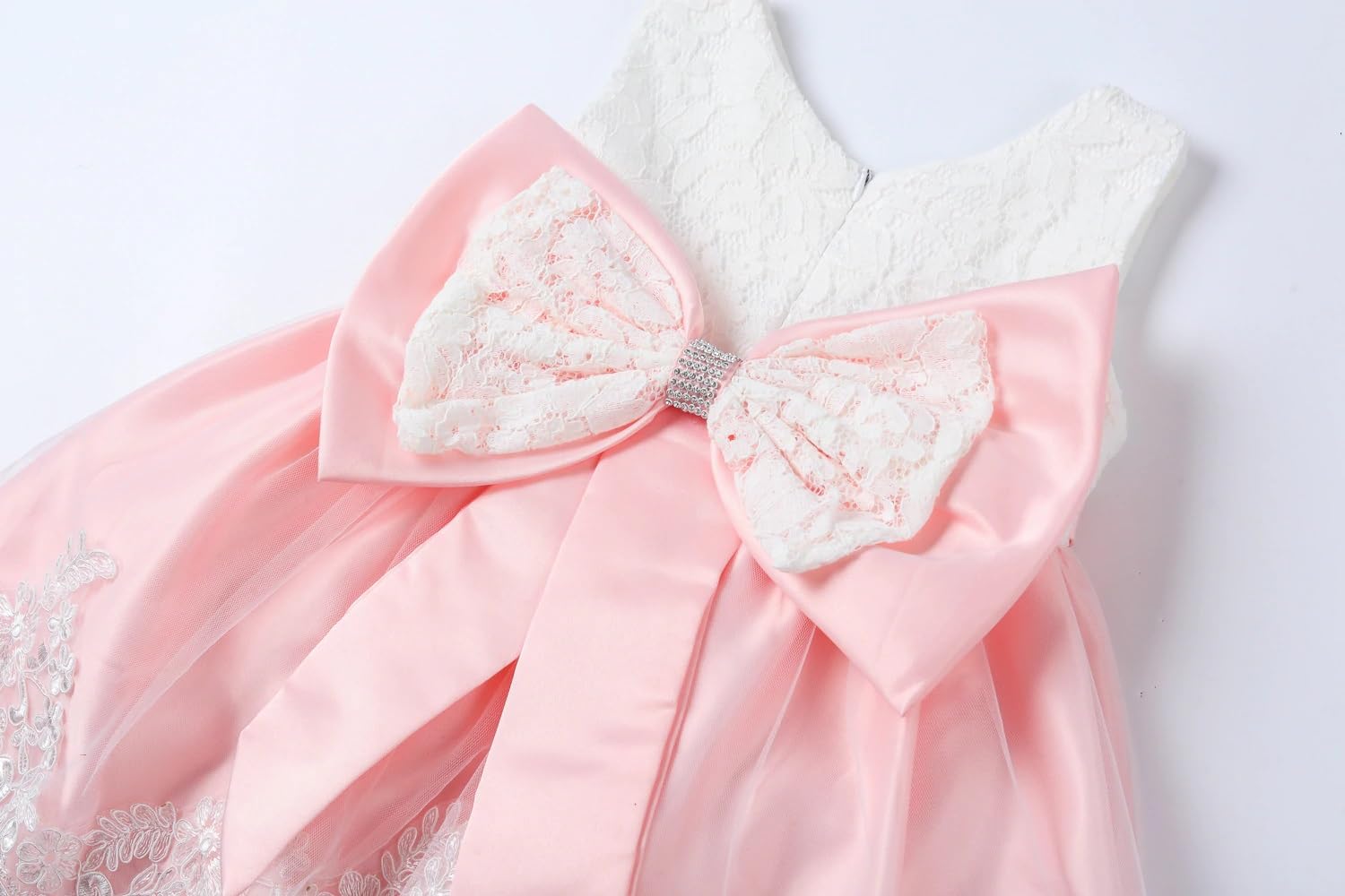 Mädchen Kleid Rosie mit Großen Schleife - Kleid für besondere Anlässe mit Band | Kreation für Geburtstag, Taufe, Hochzeit