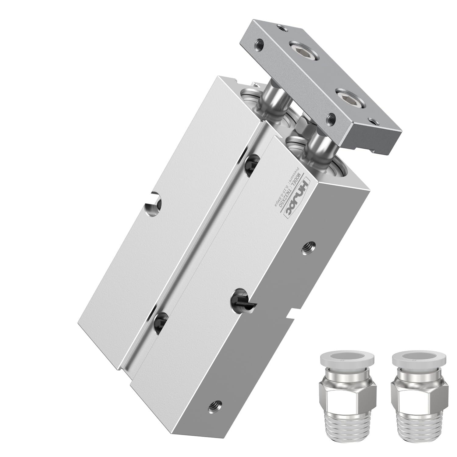 TN Dual Axis Dual Rod Pneumatic Cylinder 1 inch (25mm) Bore 6 inch (150mm) Stroke, Magnetic Double Action Aluminum Air Cylinder (TN25-150)