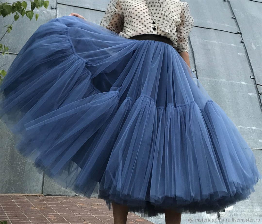 Long Tulle Skirts for Women Black Gothic Pleated Skirt
