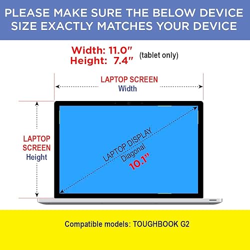 Miniatura 2 de Protector de pantalla mate compatible con Panasonic TOUGHBOOK G2 de 10.1 pulgadas, reduce la fatiga ocular y las huellas dactilares, sensible al