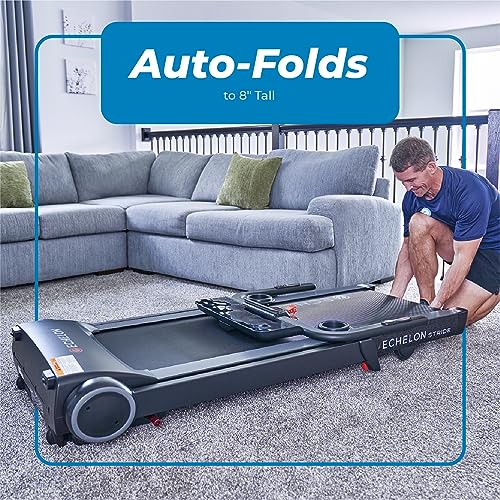 Image of Echelon Stride Treadmill , Smart Foldable, 300 Lb Capacity, Motorized Incline, Comfortable Air Cushioning Deck , Elevate Home Workouts, Easy Storage, USB Charging Port + 30-Day Free Membership