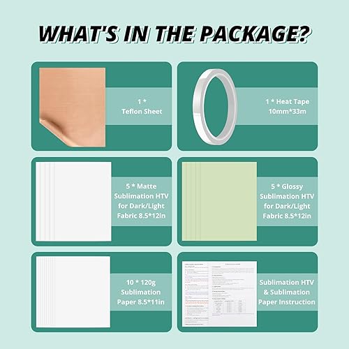 Miniatura 7 de HTVRONT Máquina automática de prensa de calor para camisetas  Prensa de calor de 15 x 15 pulgadas con presión ajustable y sublimación kit HTV para