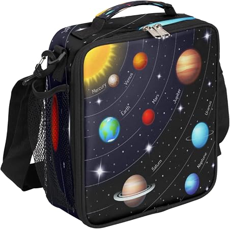 Universe Galaxy Solar System Planets Kids Lunch Box Insulated Lunch