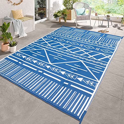 Reversible Outdoor Rugs 5'X8' Waterproof Carpet For Patio Rv Camping Mat With 4 Corner Loops Stakes, Plastic Straw Rug Large Floor Mat For Deck Balcony Picnic Indoor Area Rug Outside Decor Clearance #TOP4