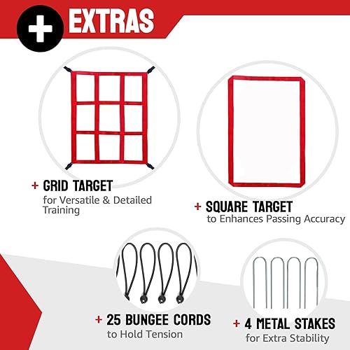 Miniatura 4 de Rebote de voleibol, red de rebote de voleibol ajustable de 6 ángulos de 4 x 7 pies para patio trasero con marco de acero y red de polietileno de