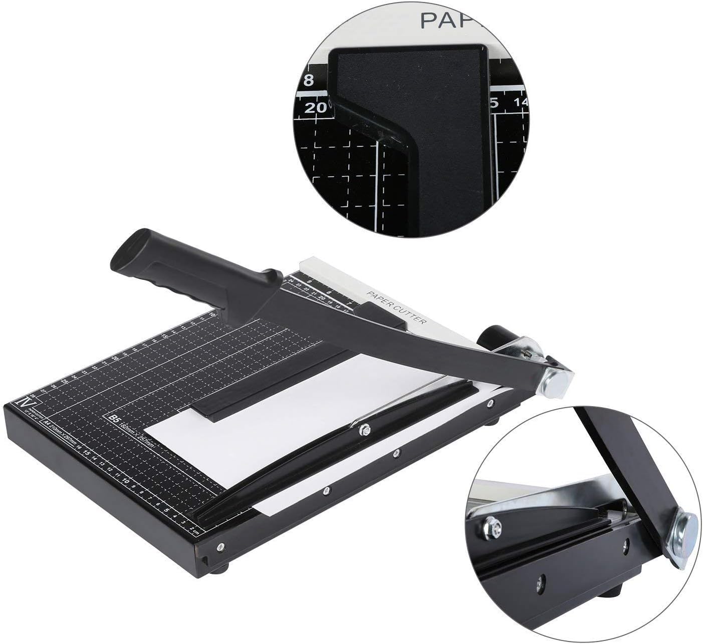 Nictemaw A4 Guillotina para Papel Profesional - 10 Hojas, Negro | Cortadora de papel de precisión con cuchilla segura. Ideal para proyectos creativos en oficina y escuela