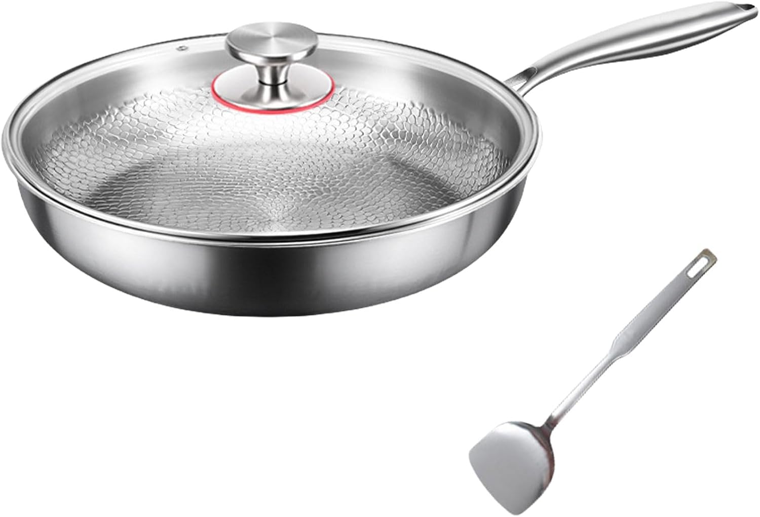 Gehamerde Titanium pan met twee Handgrepen – Okura Cookware NL