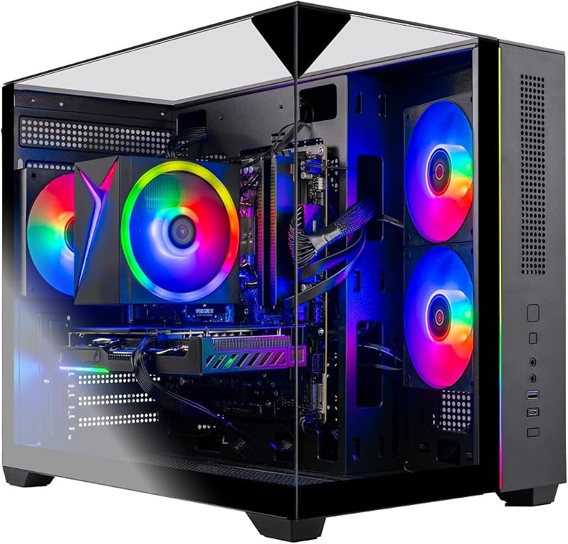 Crystal Gaming PC, AMD Ryzen 7 7700 3.8GHz, NVIDIA RTX 5060 Ti 8GB VRAM, 1TB NVMe SSD, 32GB DDR5 RAM 5600, 650W Gold PSU, Wi-Fi, Win 11, Desktop