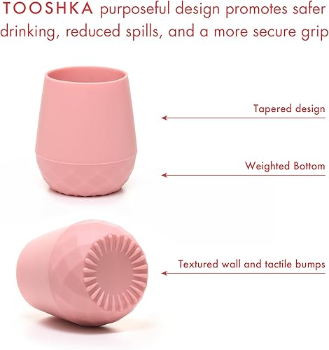 Miniatura 6 de Tooshka Utensilios de silicona para bebé y taza pequeña, sin BPA, destete LED para bebé, cuchara, tenedor y taza de entrenamiento para 6 meses +