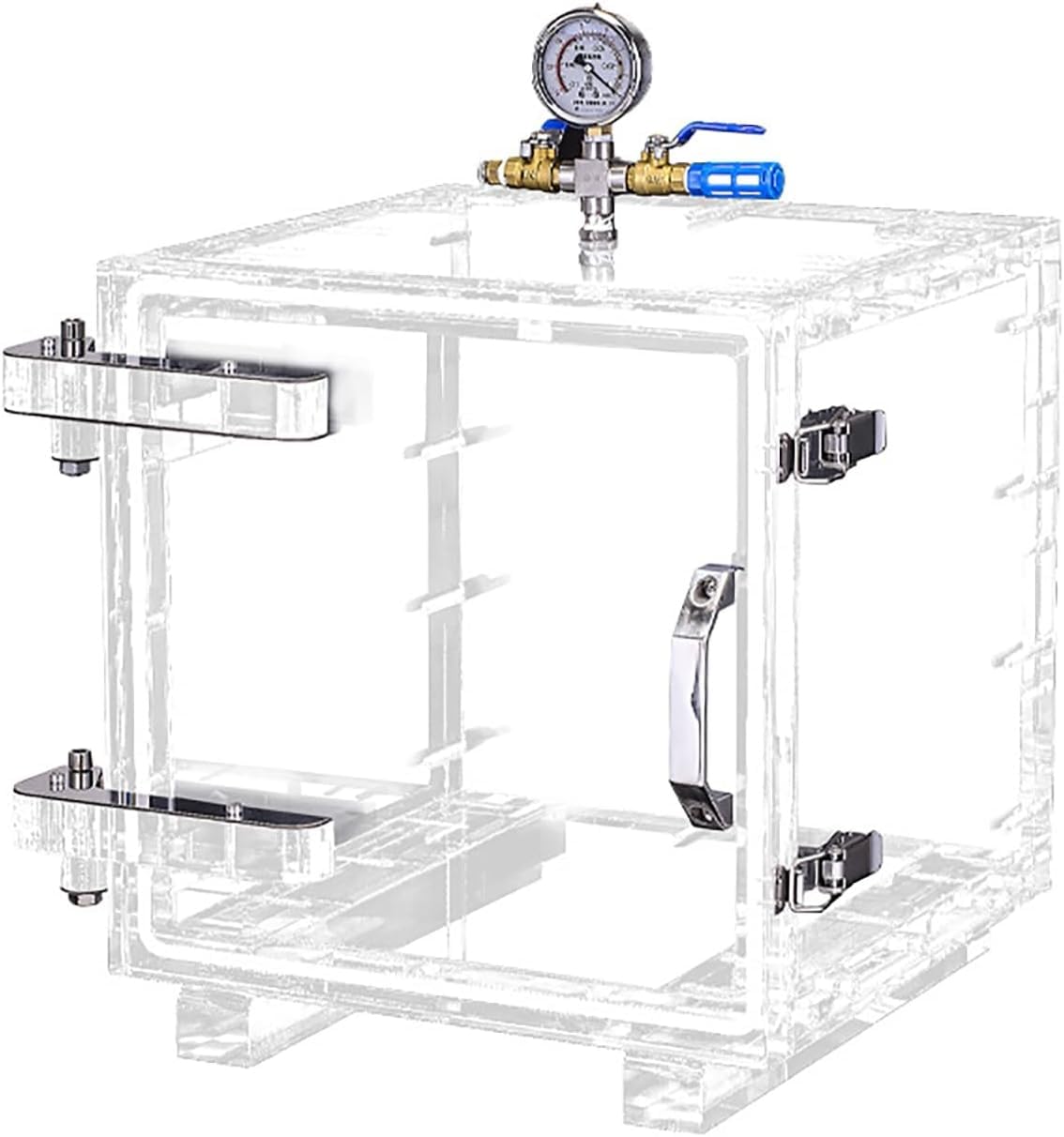 KJZQXYX Vacuum Degassing Chamber,Clear Degassing Box Kit, with Pressure Gauge and Two-Way Valve, for Laboratory and Factory Use (30 * 30CM)