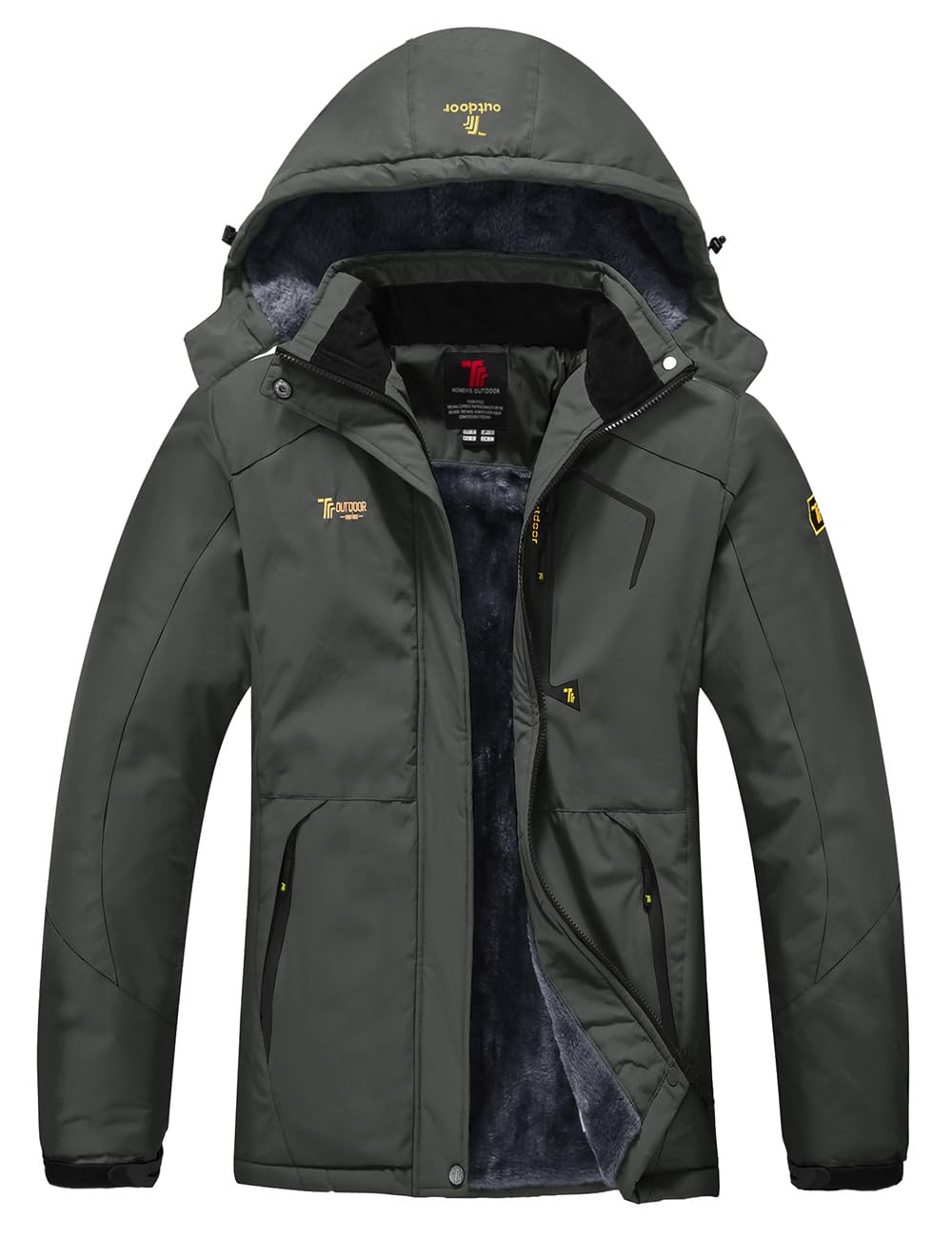 YSENTO Damen Winterjacke Wasserdicht Skijacke Outdoor Softshelljacke Warm Fleecejacke Funktionsjacke mit Abnehmbarer Kapuze