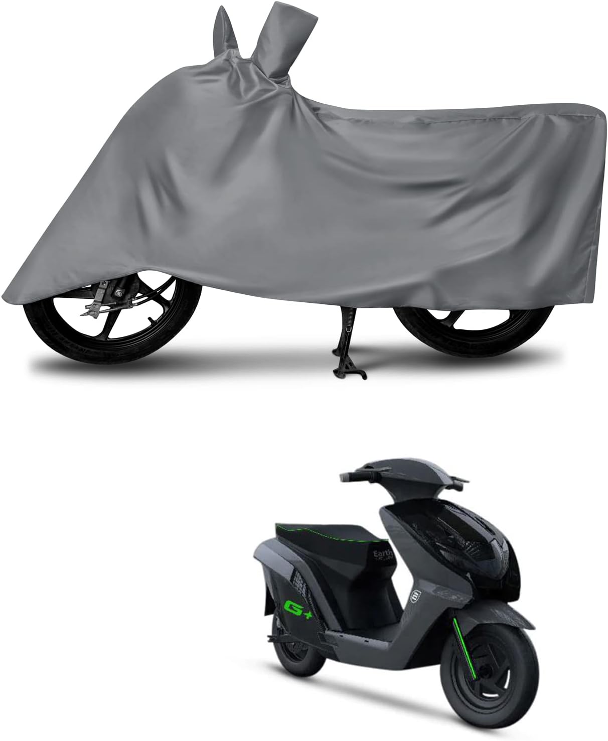 Earth Energy EV Glyde Plus Water Resistant - Dust Proof - Full Bike Scooty Two Wheeler Body Cover for Earth Energy EV Glyde Plus (Grey)