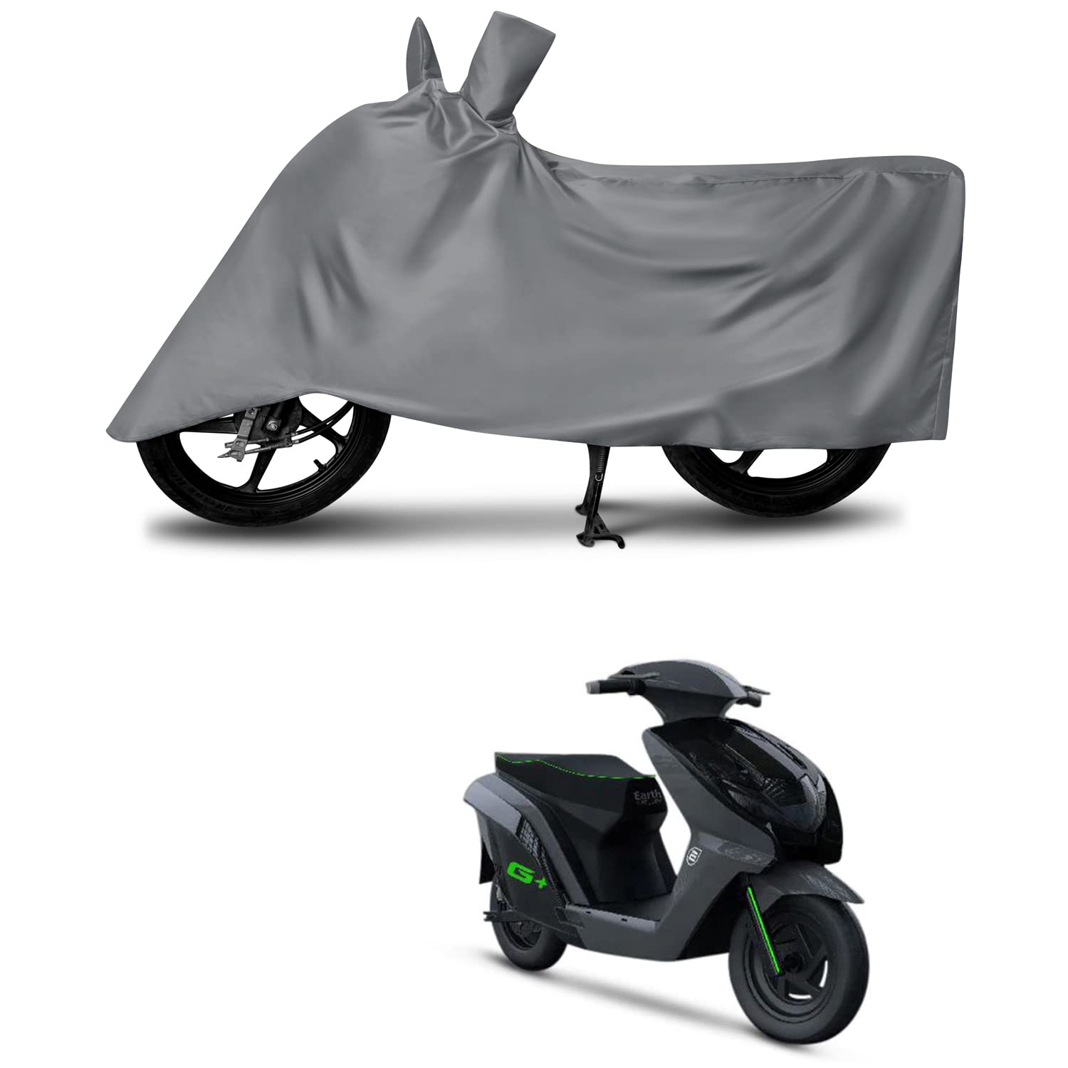 Earth Energy EV Glyde Plus Water Resistant - Dust Proof - Full Bike Scooty Two Wheeler Body Cover for Earth Energy EV Glyde Plus (Grey)