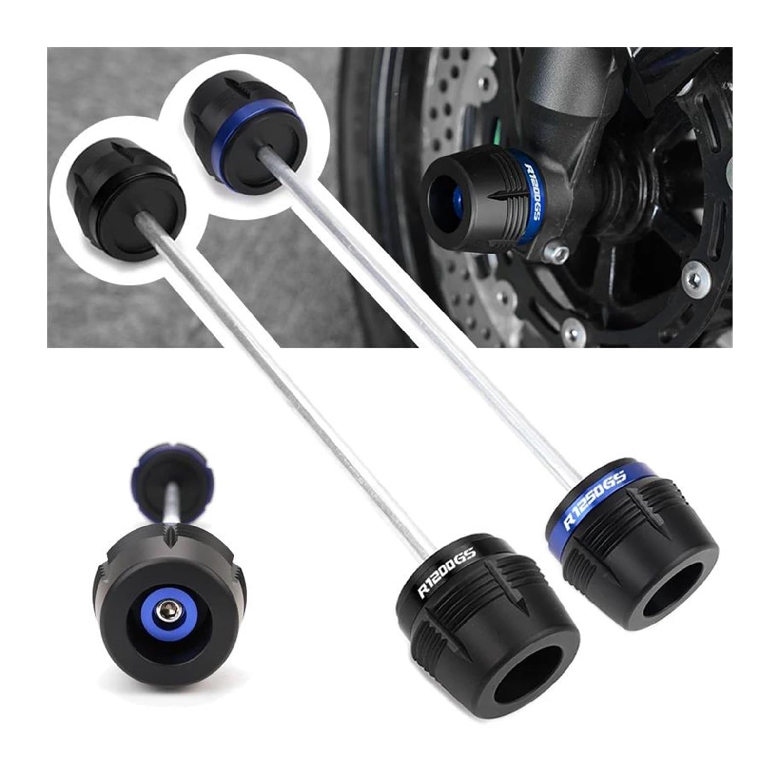 Slider Forcella Anteriore Per Ruota Anteriore Per Moto, Protezione Antiurto Per BMW R1250GS R1200GS ADVENTURE GS1200 R 1250 GSA R1200 GS 2014-2023 Tamponi Paratelaio(ROSSO,X-2)