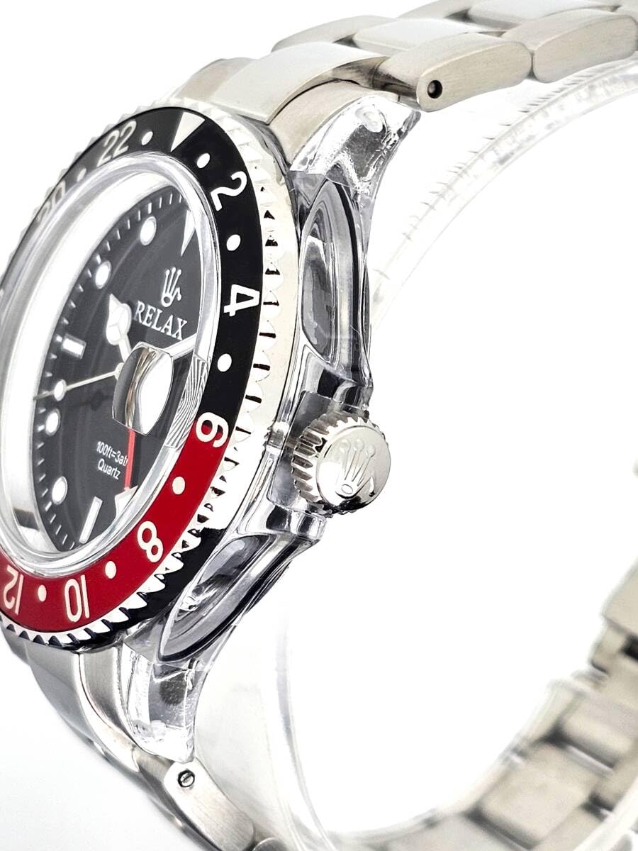 Amazon.co.jp: RELAX リラックス 王冠ロゴ GMT12-S カスタム腕時計 GMT