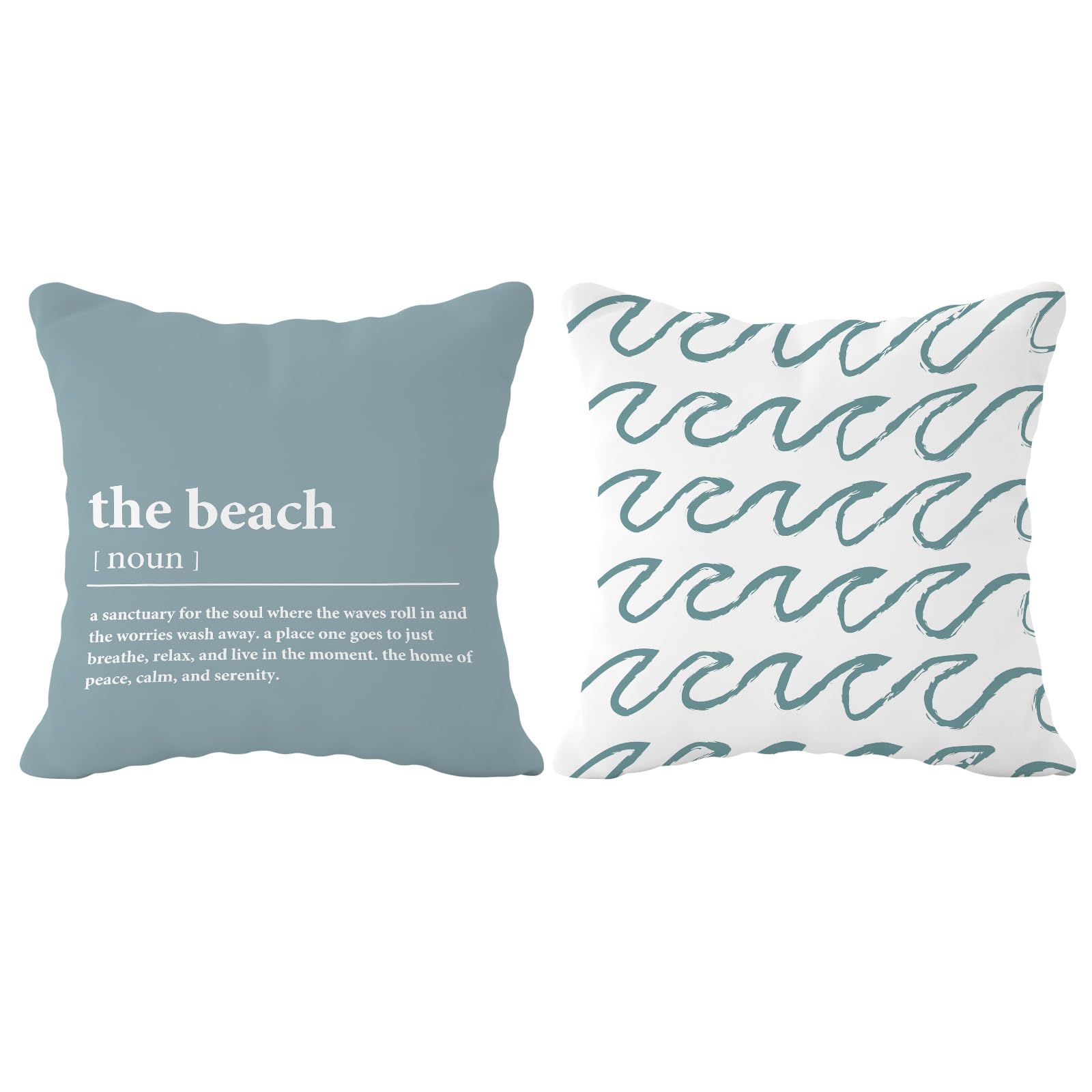 FLDAS The Beach Ocean Wave Decorative Throw Pillow Covers,Summer Pillow Cases Cushion for Farmhouse House Couch Bench Summer Home,Beach Lovers Gifts,