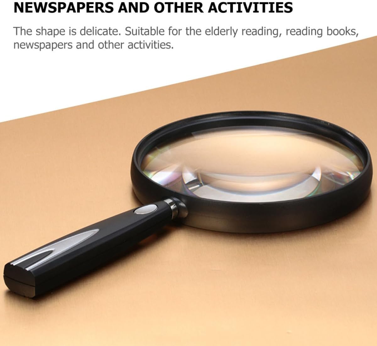 Handheld Magnifier Tool for Elderly Reading, Large Mirror 4X image 3