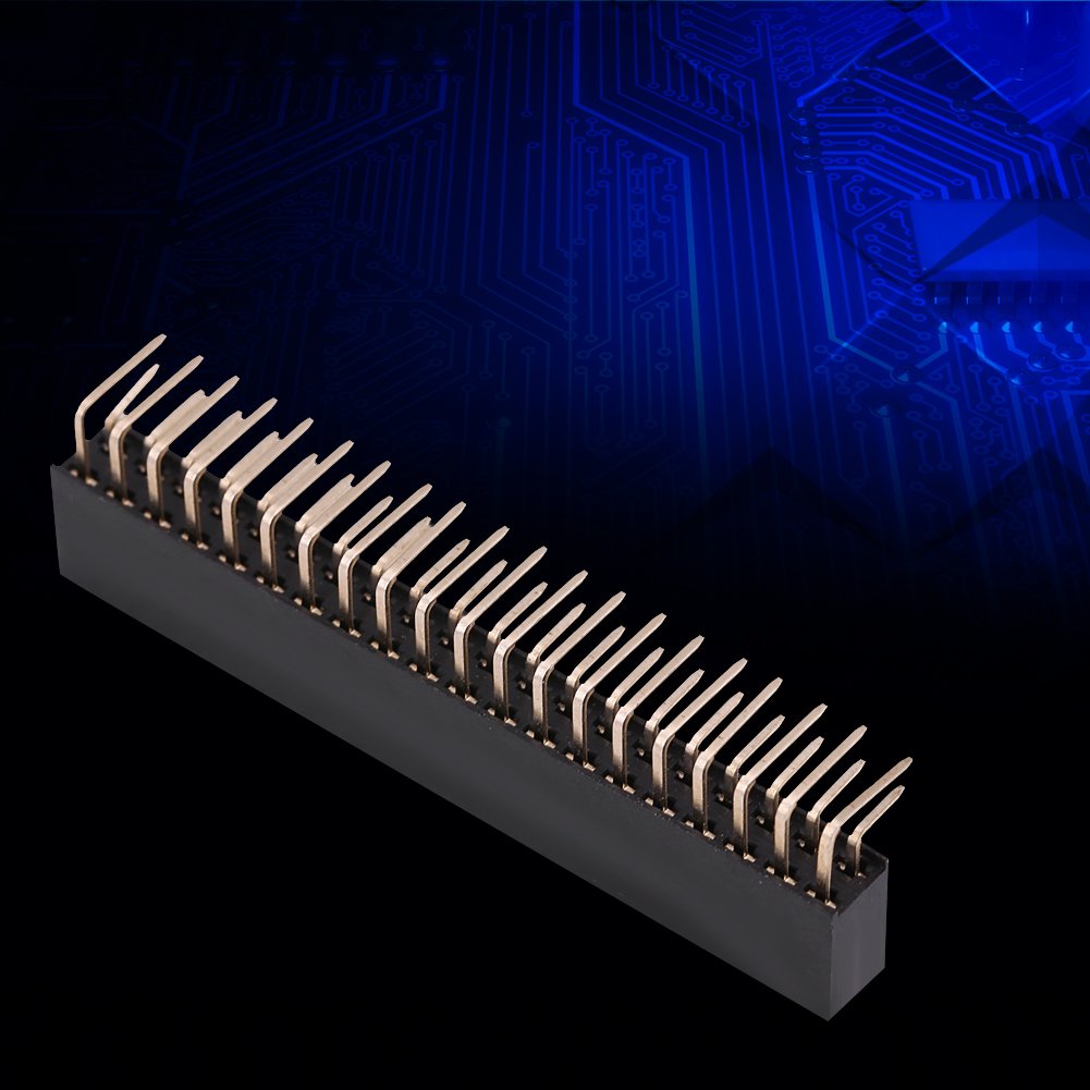 Odorkle 3pcs Female Pin Headers, 2x20 Pins, 2.54mm Pitch, Right Angle, Black Metal, PCB Mount, 40 Contacts, 1.2cm x 1.2cm - Image 4