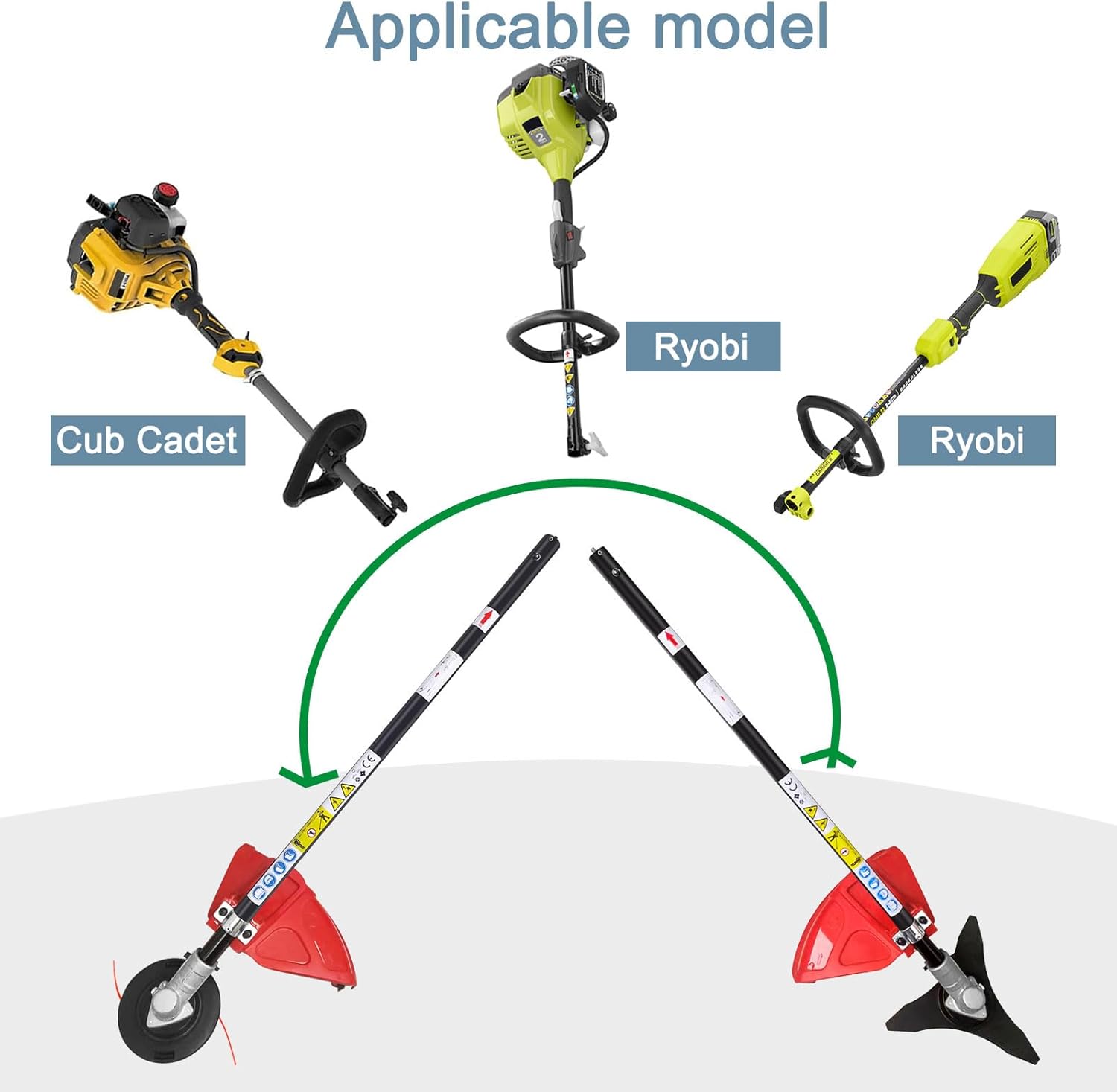 Kerlista Replacmentpart Flex Shaft Trimmer Attachment Compatible with TrimmerPlus MTD Worx Ryobi and Homelite Hus 128LD String trimmerhead Brushcutters Black RYSST44 AS720