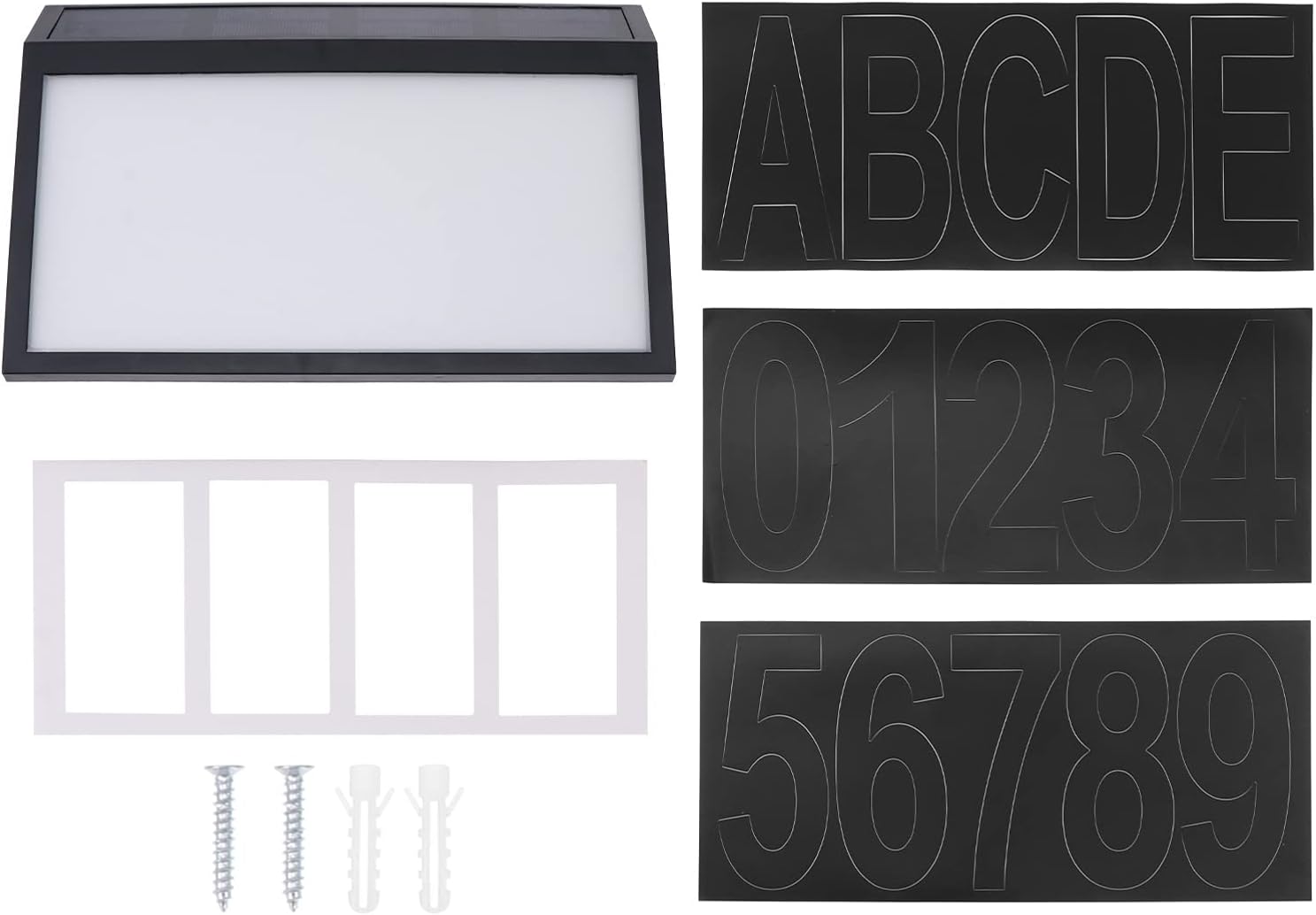 Led Solar Address Sign Wall Mount Doorplate Light Weatherproof Solar Number Lamp for Outdoor Night Visibility