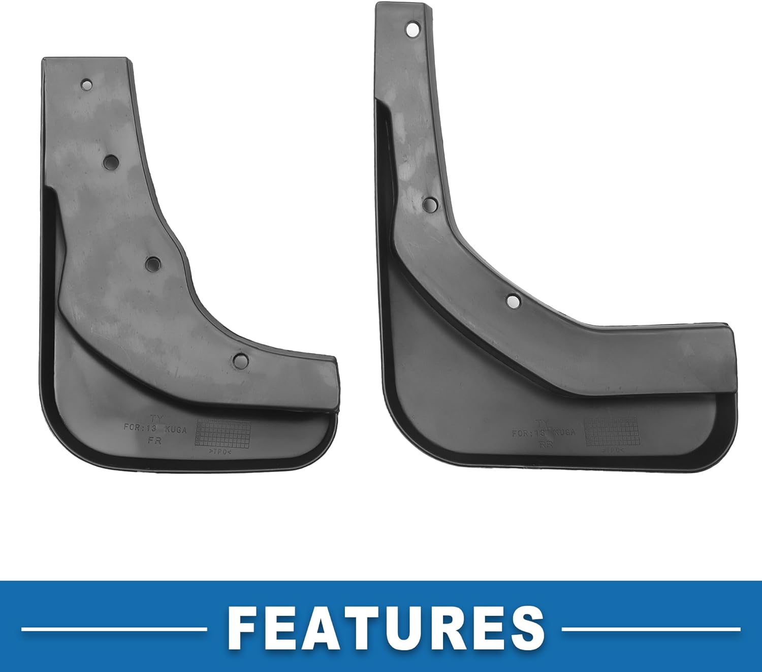 Mud Flap Splash Guard with Mount Accessories Front & Rear Side Mud Guard for Ford Escape S Plus 2013-2014 (Set of 4)