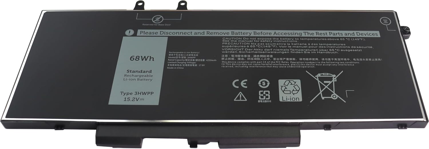 3HWPP Laptop Battery Replacement for Dell Latitude E5510 5510 5401 E5401 5411 E5411 5511 E5511 14 5410 E5410 Dell Inspiron 17 7500 7506 2-in-1 Precision 3541 3551 1VY7F 01VY7F