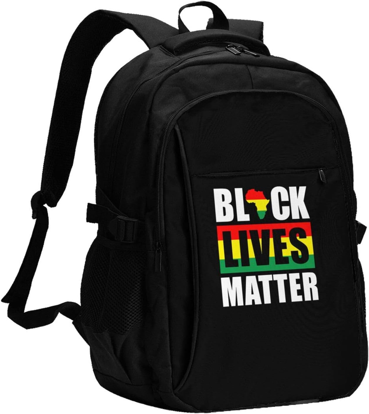 Black Lives Matter African American Travel Backpack, Extra Large 50L Laptop Backpacks for Men Women, College Backpacks Work Bag with USB Charging Port Fits 17 Inch Computer, Black
