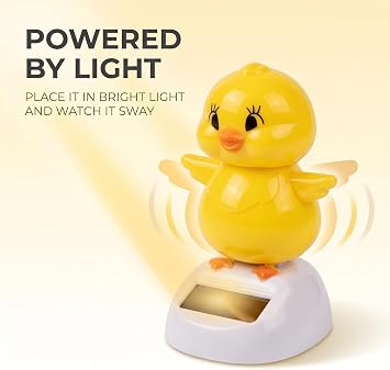 Solar Powered Dancing Chick, Solar Bobblehead Chicken, Solar-Powered Car Charm, Cartoon Bobble Head Chick Ornaments Figures for Car Dashboard, Bobbleheads for Car Dashboard, Solar Power Kits