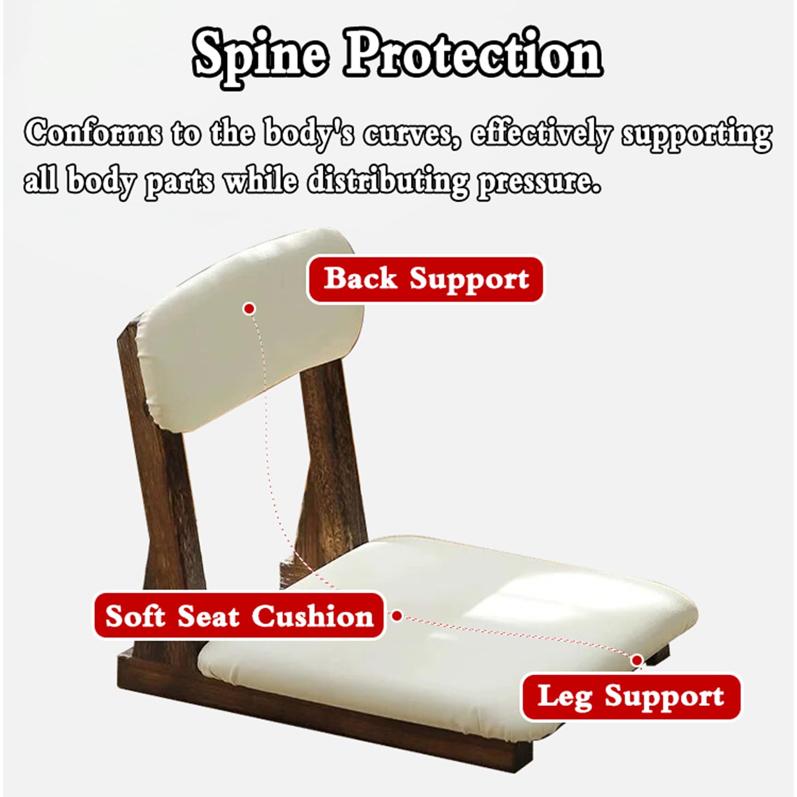 Chaise De Sol Tatami,Tatami inclinable Chaise de Plancher,Chaise de Sol Japonaise multifonctionnelle,Chaise de Sol de méditation,Coussin Confortable,pour Salon,Chambre,Baie vitrée