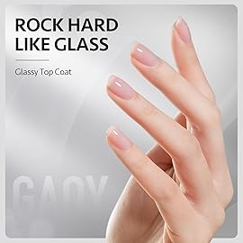 GAOY Gel Top Coat, Builder Gel and Base Coat Set, 3 Pcs 16ml Clear Glossy No Wipe Combination for UV Light Cure
