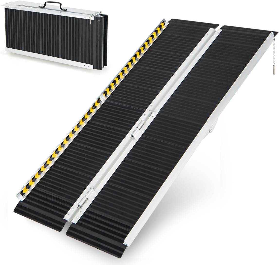 Amazon.com: Goplus 5 FT Portable Wheelchair Ramp, Anti-Slip Folding ...