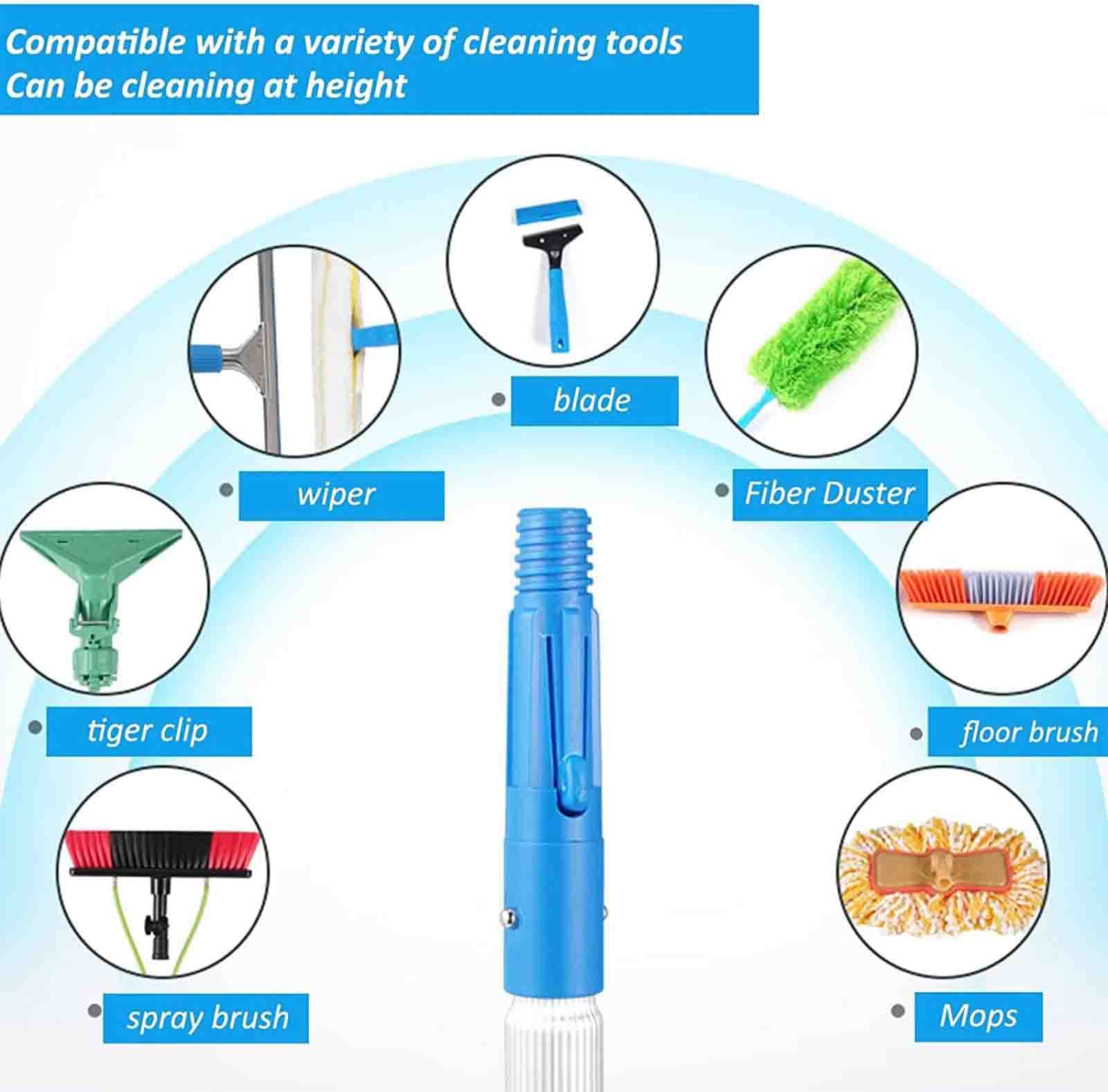Pértiga De Limpieza De Ventanas con Suministro De Agua, Kit De Pértiga Telescópica, Cepillo Extensible, Rasqueta para Ventanas, Limpiador De Techos, Vidrio, Panel So