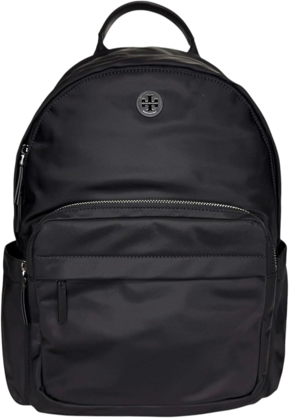 Tory Burch Women's Ella Nylon Backpack With Silver Tone Hardware (Black)