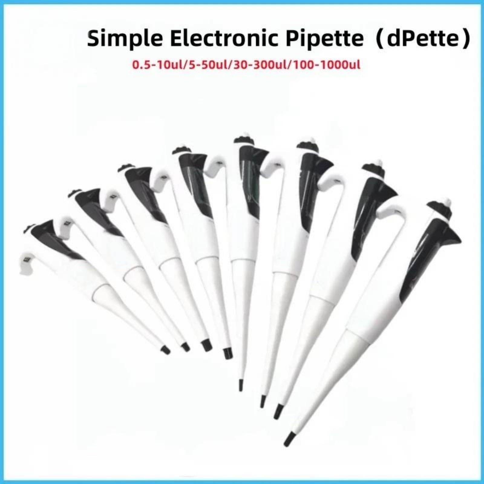 Einfache elektrische Pipette 100-1000ul Hochpräzise Einkanalpipette Laborgeräte Elektronische,Mikropipetten(30-300ul)