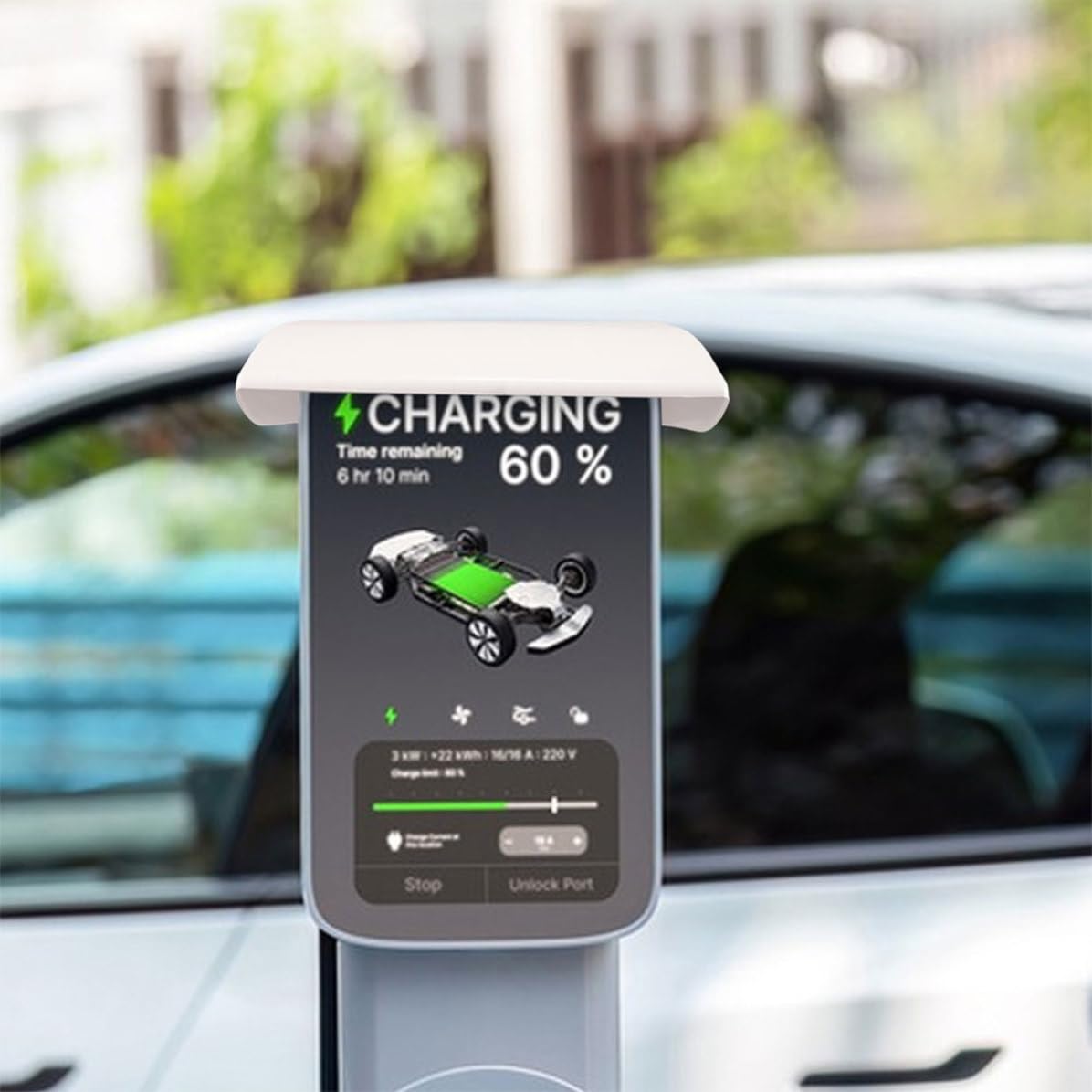 2 Pezzi Copertura per Colonnina Ricarica Auto Elettrica Esterna ABS