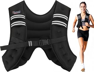 Karrout 12lb Weighted Vest for Men Women Kids - Adjustable Reflective Comfort Fit for Running Walking Strength Training Workouts