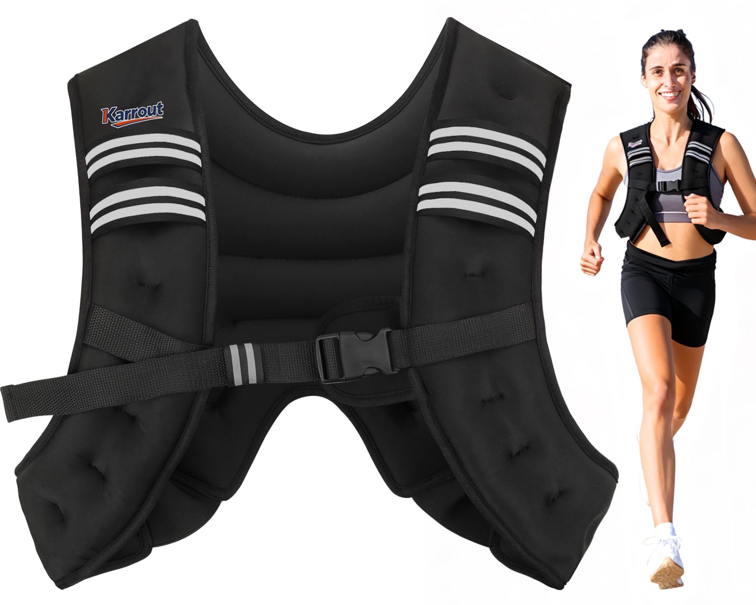 Weighted Vest for Women Men Kids 12lb Body Weight Vests with Reflective Stripe and Adjustable Buckle for Running